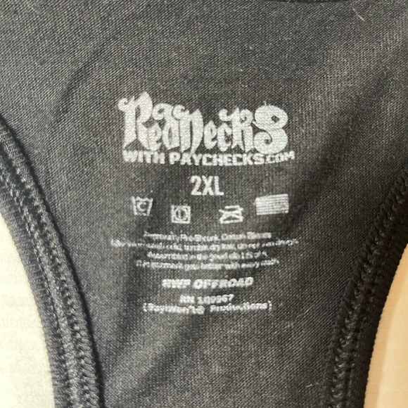 Rednecks with Paychecks Black Graphic Tank Top, six 2X fits like M/L - Picture 5 of 7